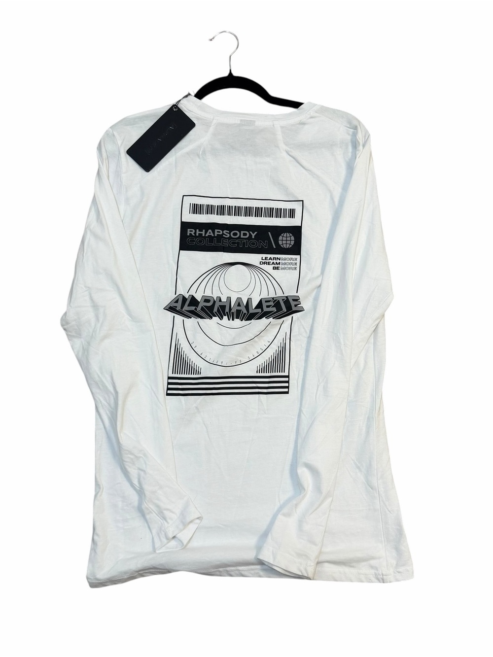 NWT Alphalete Rhapsody Collection Long Sleeve Graphic Tee White Medium
